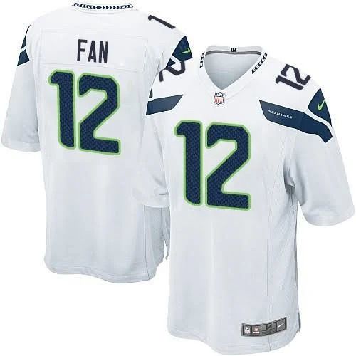 Men Seattle Seahawks 12 Fan Nike White Game NFL Jersey